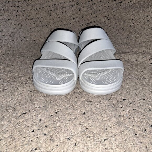 CROCS-Monterey Grey DUAL COMFORT Strappy Wedge Sandals/Slides-Sz 10-NWOB - Picture 3 of 8